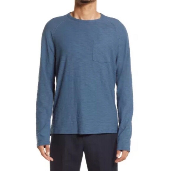 Vince Other - Vince Size Medium Pocket Long‎ Sleeve T-Shirt Men’s Heather Blue Cotton #DD4